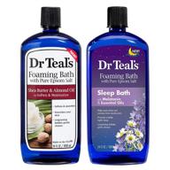 dr teal's foaming bath combo pack – 68 fl oz (total), enriched with moisturizing shea butter, almond oil, and melatonin sleep bath logo