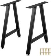 💪 vevor black metal a-shaped desk legs 28 x 17.7 inch - set of 2 heavy duty bench legs with polyurethane coating and floor protectors - wrought iron coffee table legs for home diy furniture logo