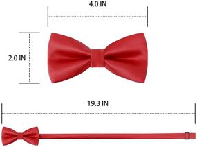 img 3 attached to 👔 WELROG Kids Boys Silk Bow Ties - Adjustable Pre-tied Solid Color Bowtie - 10 x 5 cm Length