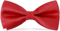 👔 welrog kids boys silk bow ties - adjustable pre-tied solid color bowtie - 10 x 5 cm length logo