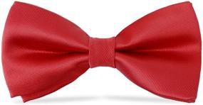 img 4 attached to 👔 WELROG Kids Boys Silk Bow Ties - Adjustable Pre-tied Solid Color Bowtie - 10 x 5 cm Length