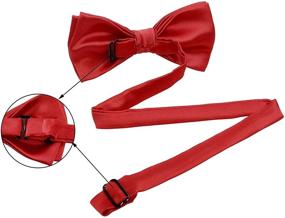 img 2 attached to 👔 WELROG Kids Boys Silk Bow Ties - Adjustable Pre-tied Solid Color Bowtie - 10 x 5 cm Length