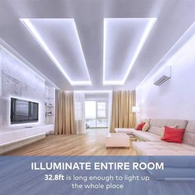 img 3 attached to 💡 Govee 32.8ft Dimmable Daylight White LED Strip Lights - 6500K, 600 Bright LEDs, Control Box - Ideal for Mirror, Under Cabinet, Living Room, Study, Wardrobe