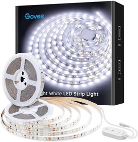 img 4 attached to 💡 Govee 32.8ft Dimmable Daylight White LED Strip Lights - 6500K, 600 Bright LEDs, Control Box - Ideal for Mirror, Under Cabinet, Living Room, Study, Wardrobe