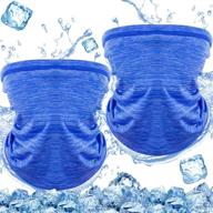 pamase 2pcs of ice silk neck gaiter sun protection cooling face mask- uv dust protection face scarf multifunctional face cover headwear for motorcycle hiking cycling fishing running(blue) logo