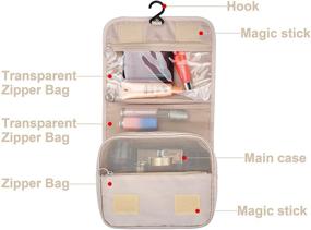 img 2 attached to 🧳 Portable Hanging Toiletry Bag - Vercord Travel Organizer for Cosmetics, Makeup, Shaving Kit