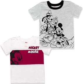 img 4 attached to 👕 Disney Boys' 2-Pack Mickey Mouse Graphic Tee Shirt Set, 100% Cotton, White and Grey, Size 12 Months