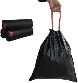 img 4 attached to 🗑️ Convenient and Durable Begale 5 Gallon Drawstring Trash Bags - 115 Counts/3 Rolls, in Black