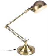 💡 brass led desk lamp with long press touch control, eye-caring table lamp, dimmable desk light for office work, bedroom studying, and reading - modern design with 350°head, 2 flexible arms, flicker-free warm light logo