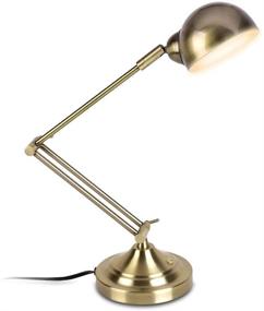 img 4 attached to 💡 Brass LED Desk Lamp with Long Press Touch Control, Eye-Caring Table Lamp, Dimmable Desk Light for Office Work, Bedroom Studying, and Reading - Modern Design with 350°Head, 2 Flexible Arms, Flicker-Free Warm Light