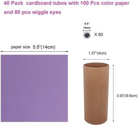 img 3 attached to 40 Pack Suituts Cardboard Tubes Bulk Craft Rolls - 1.6X3.9 Inch with Colorful Paper and Wiggle Eyes