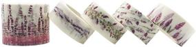 img 2 attached to EnYan Винтажный набор Washi-лент с цветочным рисунком - 5 рулонов японских декоративных скотчей для рукоделия, искусства, заметок в стиле "Bullet Journaling", планеров, скрапбукинга - в комплекте клеевой слой.