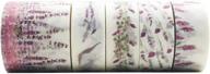 enyan винтажный набор washi-лент с цветочным рисунком - 5 рулонов японских декоративных скотчей для рукоделия, искусства, заметок в стиле "bullet journaling", планеров, скрапбукинга - в комплекте клеевой слой. логотип