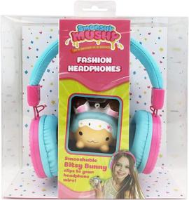 img 1 attached to 🎧 Cute Girls Fashion Wired Headphones: Built-in Microphone, Squishy Toy Bunny, and Stress Relief Clip
