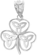 🍀 enchanting 925 sterling silver irish shamrock pendant adorned with celtic trinity knot logo