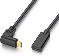 🔌 urwoow быстрая зарядка usb type c угловой мужской кабель-переходник к женскому разъему - угол 90 градусов вверх или вниз, синхронизация и зарядка 3 ампер, адаптер кабеля длиной 1 фут. логотип