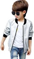 cossky bomber jacket 10 12 silver logo