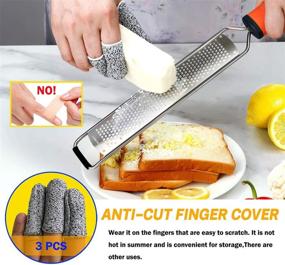 img 2 attached to 🍋 Lemon Zester and Cheese Grater with Handle | Citrus, Garlic, Ginger, Zester Grater | Stainless Steel Fine Blades | Finger Guards | Red | SEO-friendly