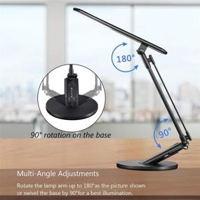 img 3 attached to HDTIME Black Desk LED Lamp with USB Charging Port, Touch-Sensitive Control, 1-Hour Timing Function, 4 Lighting Modes, 7 Brightness Levels - 36PCS LEDs