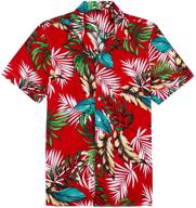 🌺 premium and breathable: alimens gentle cotton regular hawaiian men's clothing logo