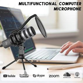 img 3 attached to 🎤 ZINGYOU USB Microphone Bundle: High-Quality Mic for Gaming, Podcasting, Recording, and Singing - ZY-UD1 Silver