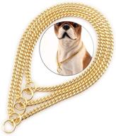 🐾 customizable trio: 12&#34;, 14&#34;, and 16&#34; 18k gold luxury cuban chain metal dog collar, robust stainless steel links slip training collar for small and medium puppy rottweilers, french bulldogs, dogs, and cats logo