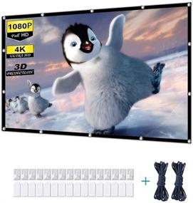 img 3 attached to 📽️ Portable 100 inch 4K Video Projection Screen - Ideal for Outdoor Movies, Home, Office, Classroom