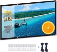 📽️ portable 100 inch 4k video projection screen - ideal for outdoor movies, home, office, classroom logo