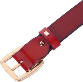 img 1 attached to OZZEG Adjustable Cowhide Leather Dresses Women's Accessories for Belts