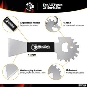 img 3 attached to 🔥 Ultimate BBQ Grill Grate Scraper: Wide Portable Grill Scrubber with Non-Slip Handle, Fits All Grills, Griddles, Smokers, and Ovens - Compact Stainless Steel Cleaner Tool with Built-In Bottle Opener
