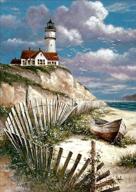 eiflow diamond painting art kits for adults - lighthouse, 5d full round drill embroidery kits, diy craft for wall decor, beach theme (12x16in) logo