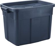 📦 rubbermaid roughneck 18 gallon storage totes – durable stackable containers, ideal for holiday decorations, off-season items, christmas storage – dark indigo metallic, 6-pack логотип
