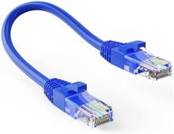 🔌 cablecreation 1фт (5-пак) короткий кабель ethernet-патч cat 5e, rj45 компьютерный сетевой кабель, кабель для локальных сетей cat5/cat5e/cat6, utp 24awg с 100% медными проводниками для пк, mac, ноутбуков, ps5, ps4, xbox, длиной 0.3м, синий. логотип