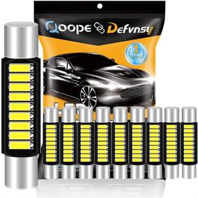 img 4 attached to 🚘 Qoope - Pack of 10 - 31MM 6614F Festoon LED Car Bulb: Ultra Bright White 4014 9SMD LEDs for Vanity Mirror and Sun Visor Lights