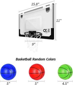 img 4 attached to 🏀 Black-White Mini Basketball Hoop for Door Wall Living Room Office - Indoor Basketball Toy for Kids and Adults with 3 Balls, 4 Non-Marking Hooks, and Two Installation Methods (15.7" x 11") - Perfect Gifts for Basketball enthusiasts