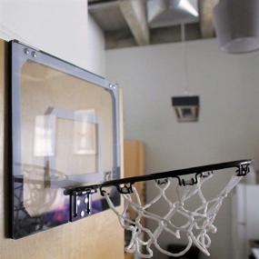 img 2 attached to 🏀 Black-White Mini Basketball Hoop for Door Wall Living Room Office - Indoor Basketball Toy for Kids and Adults with 3 Balls, 4 Non-Marking Hooks, and Two Installation Methods (15.7" x 11") - Perfect Gifts for Basketball enthusiasts