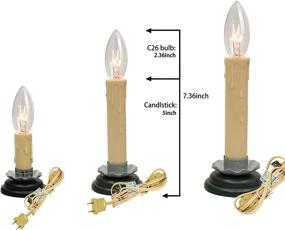 img 2 attached to 🕯️ 5 Inch Electric Window Candle Lamp Set - Goothy with Black Plum Iron Base, Electric Country Candle Lamp featuring 7W C26 Clear Bulb, Ready to Turn On/Off with Plug-In Electric Candle - Ivory/Cream, Set of 4