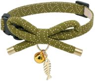 🐱 seo-optimized petsokoo bowtie cat collar with bell – stylish japanese bowknot & fish charm, breakaway safety design – soft, lightweight collar for cats and kittens (male/female) logo