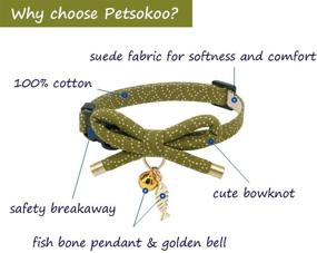 img 3 attached to 🐱 SEO-Optimized PetSoKoo Bowtie Cat Collar with Bell – Stylish Japanese Bowknot & Fish Charm, Breakaway Safety Design – Soft, Lightweight Collar for Cats and Kittens (Male/Female)