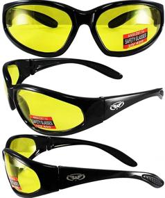 img 1 attached to 🕶️ Optimized for SEO: Set of Three (3) Global Vision Hercules Sunglasses with Clear, Smoke, and Yellow Lens