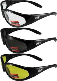 img 4 attached to 🕶️ Optimized for SEO: Set of Three (3) Global Vision Hercules Sunglasses with Clear, Smoke, and Yellow Lens