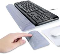 🖥️ aelfox memory foam keyboard wrist rest and mouse pad wrist support - ergonomic design for office, home office, laptop, desktop computer, gaming keyboard (gray) logo