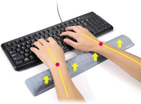 img 3 attached to 🖥️ Aelfox Memory Foam Keyboard Wrist Rest and Mouse Pad Wrist Support - Ergonomic Design for Office, Home Office, Laptop, Desktop Computer, Gaming Keyboard (Gray)