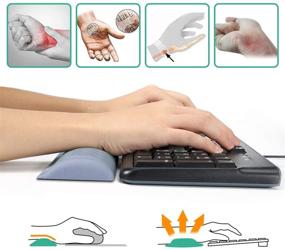 img 2 attached to 🖥️ Aelfox Memory Foam Keyboard Wrist Rest and Mouse Pad Wrist Support - Ergonomic Design for Office, Home Office, Laptop, Desktop Computer, Gaming Keyboard (Gray)