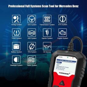 img 3 attached to 🔍 KONNWEI KW360 Полная система диагностики OBD2: считыватель кодов Mercedes Benz и автомобильный индикатор Check Engine EPB ABS SRS OBDII - инструмент для сканирования масла позиции дросселя и сброса тормозных колодок.