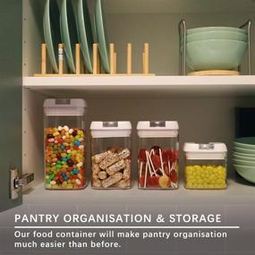 img 2 attached to 🍝 Numyton Pasta Containers for Pantry - 6Pcs - Organize and Store Candy Bars, Chocolate, Twizzler, Toffee Candy, & Cereal with Airtight Food Storage Containers