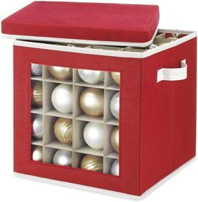 img 2 attached to Whitmor Holiday Ornament Storage Cube - 64 Individual Compartments - Durable Non-Woven Polypropylene Fabric - Clear Front Window - Removable Top and Convenient Handle – Xmas Ornaments Organizer