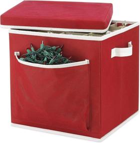 img 1 attached to Whitmor Holiday Ornament Storage Cube - 64 Individual Compartments - Durable Non-Woven Polypropylene Fabric - Clear Front Window - Removable Top and Convenient Handle – Xmas Ornaments Organizer