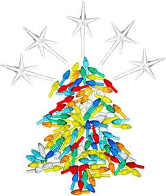 img 4 attached to 🎄 Assorted Color Plastic Christmas Tree Bulbs: 100 Pieces + 5 Stars | Ceramic Tree Decorations