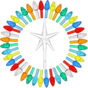 img 2 attached to 🎄 Assorted Color Plastic Christmas Tree Bulbs: 100 Pieces + 5 Stars | Ceramic Tree Decorations